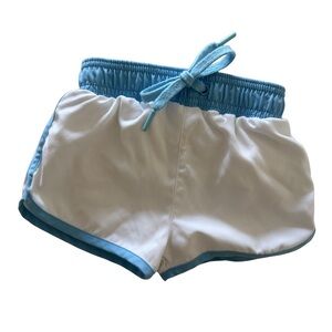 Kids Blue and White Swim Trunks